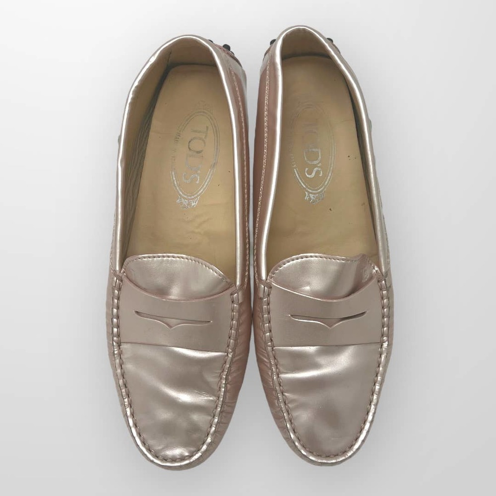 Tod's Metallic Pink Loafers